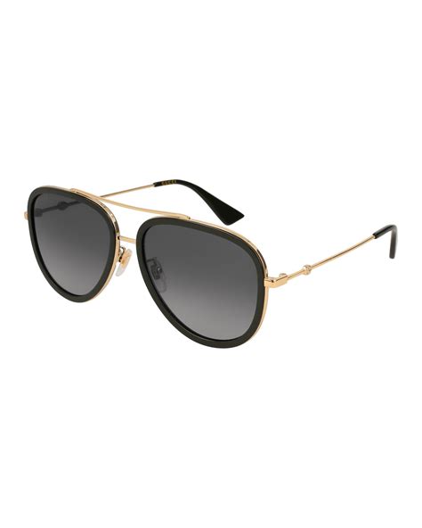 black and gold gucci aviator sunglasses|Gucci oversized aviator sunglasses.